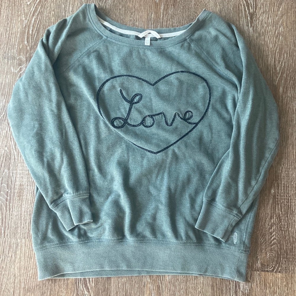 Victoria’s Secret | Oversize Green Love Sweatshirt